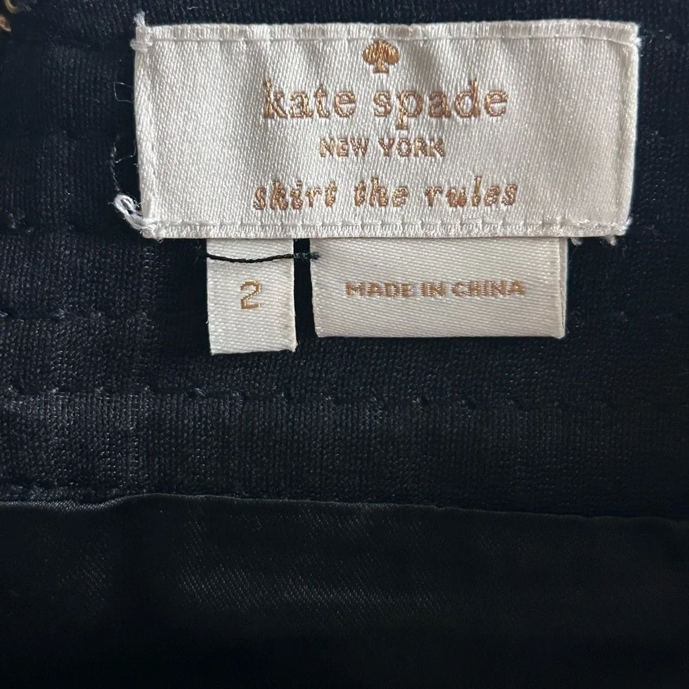 Kate Spade Silk Blend Black Bow Mini Skirt Size 2